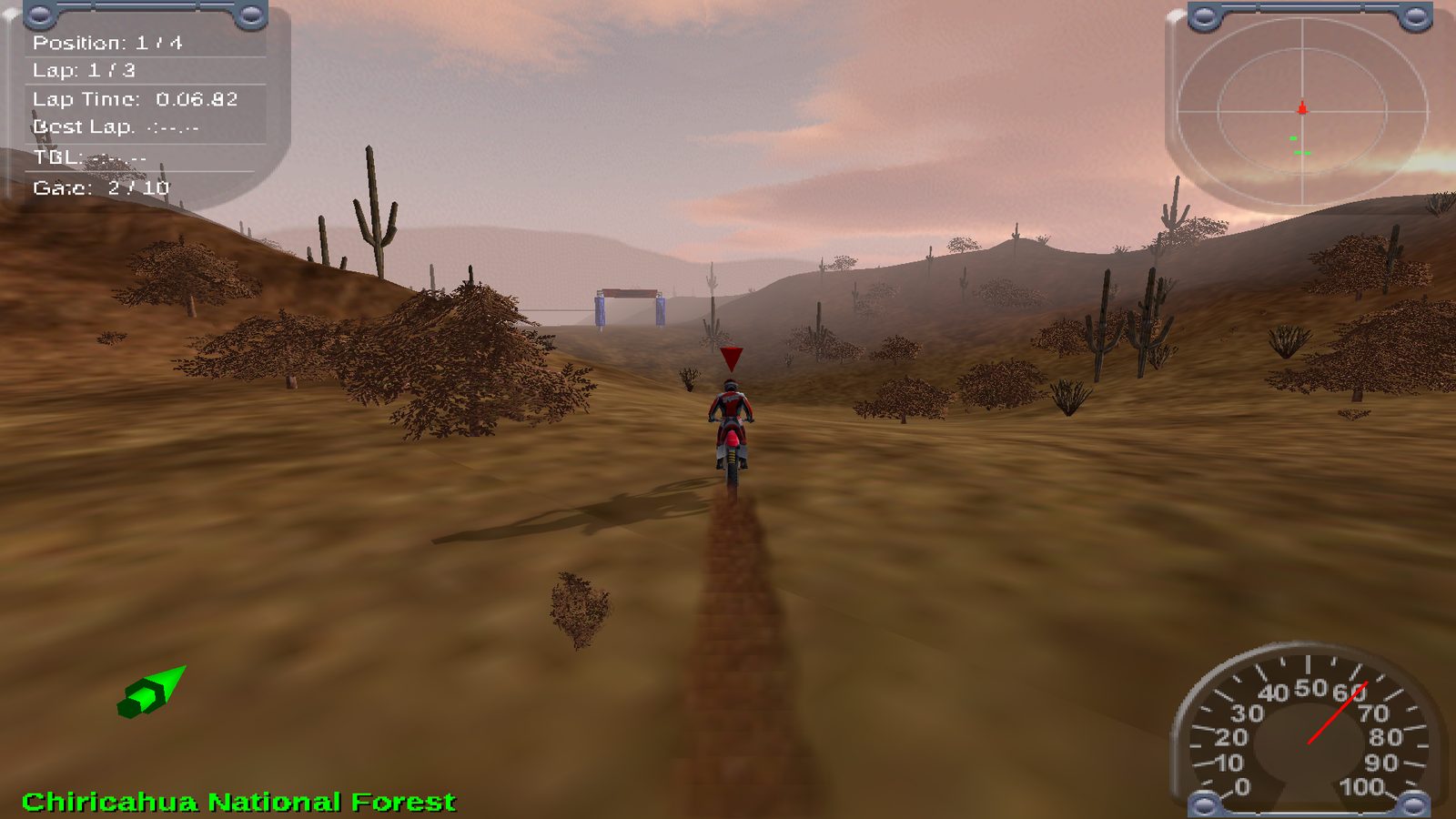 Desert baja course with cacti