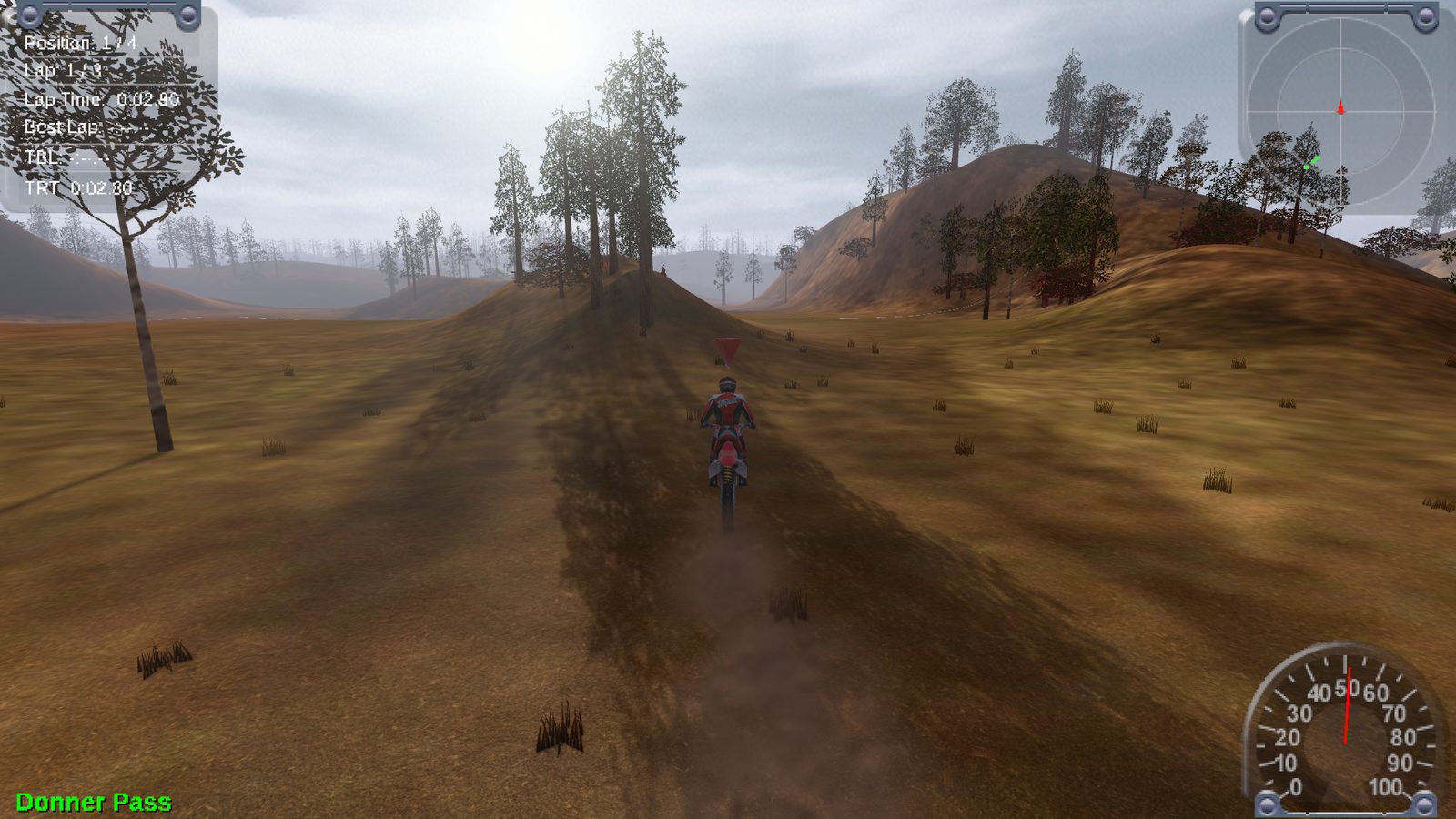 Stunt quarry with tall dirt walls